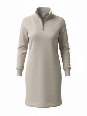 Athleta Cozy Karma 1/2 Zip Dress Women’s Small NWT Beige Sweatshirt Dress